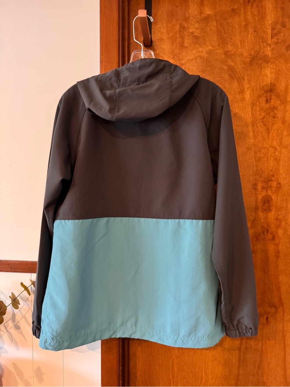 L.L.Bean Mountain Classic Anorak Jacket Slate Aqua Colorblock Pullover Women’s S - Picture 4 of 6